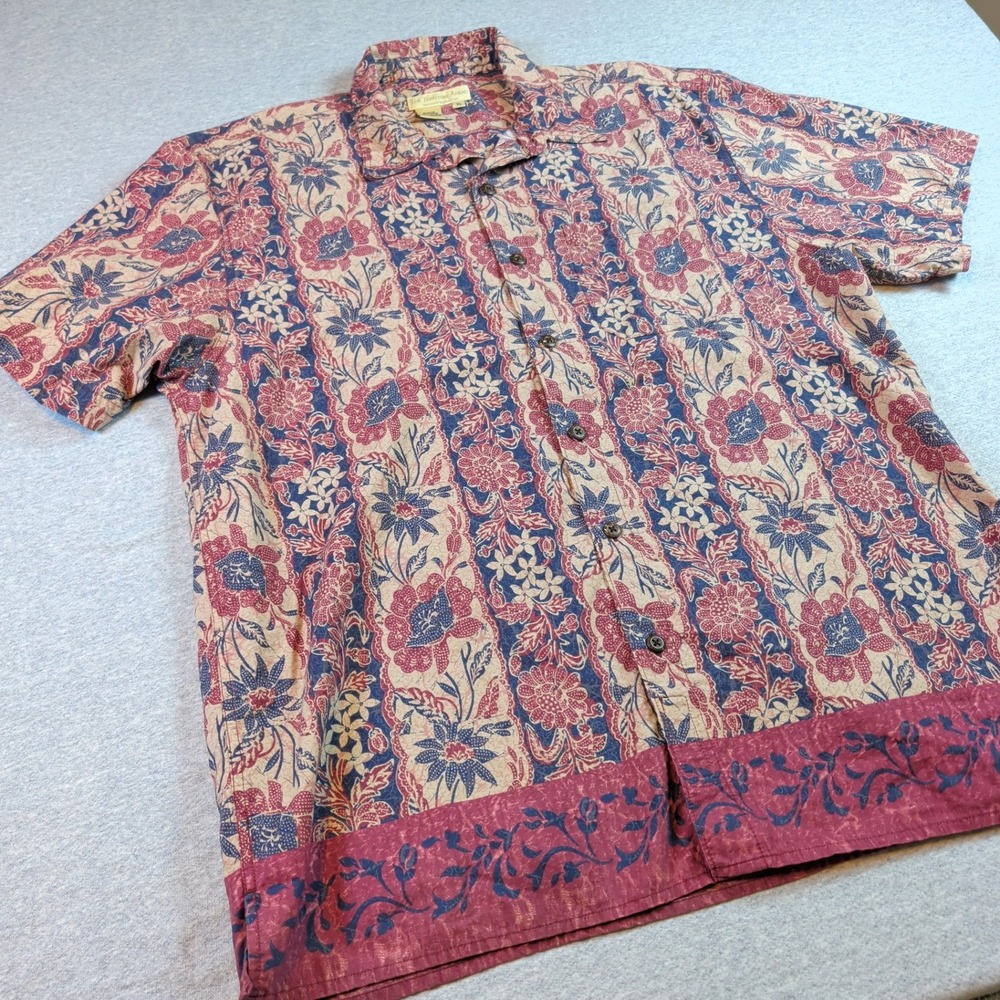 The Territory Ahead Mens XL Batik Floral Cotton Short Sleeve Button Down Shirt - Picture 4 of 7